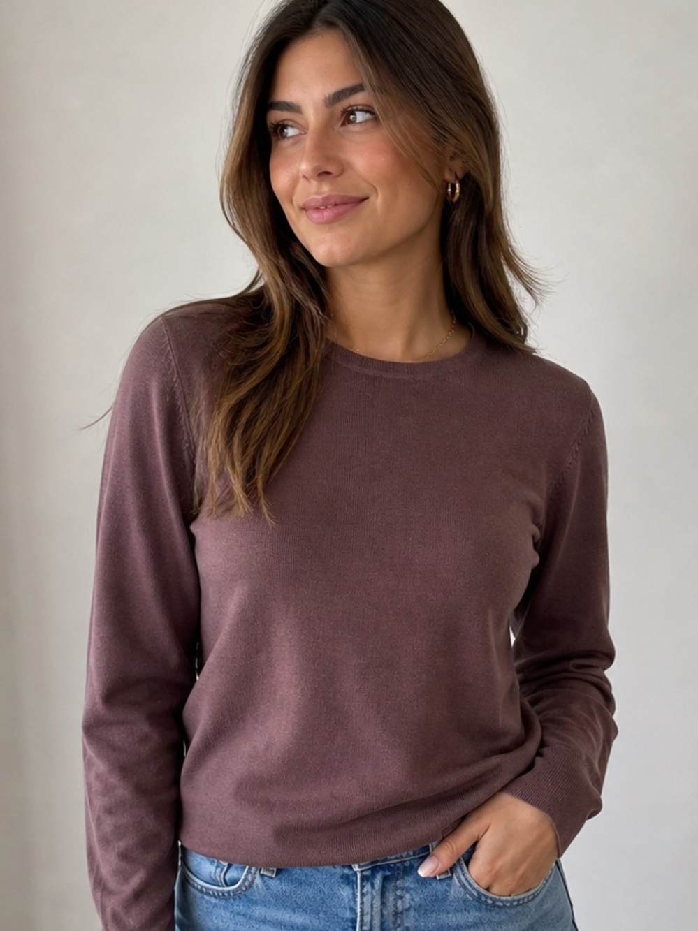 Charter club Crewneck Sweater - Dusty Plum